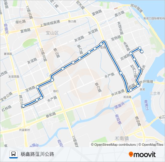 公交宝山5路的线路图