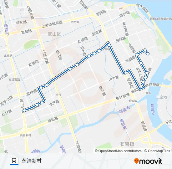 公交宝山5路的线路图