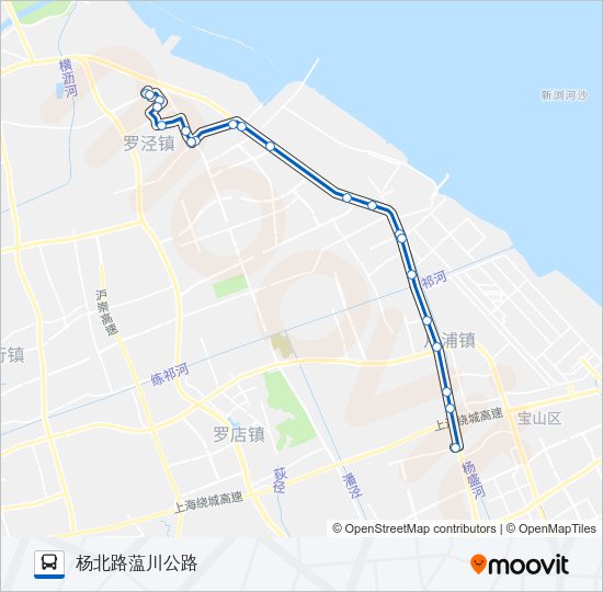 公交宝山6路的线路图