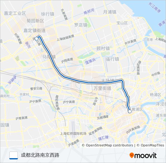 公交沪嘉专路的线路图