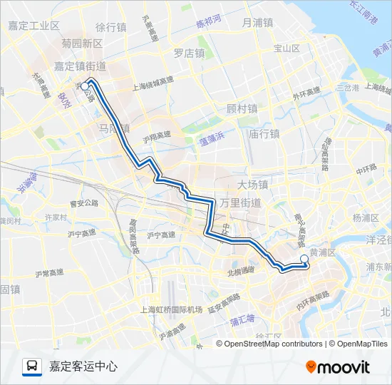 沪嘉专线 Bus Line Map