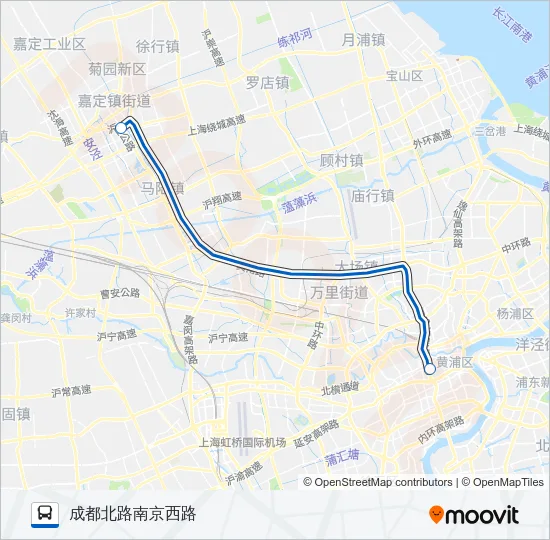 沪嘉专线 Bus Line Map