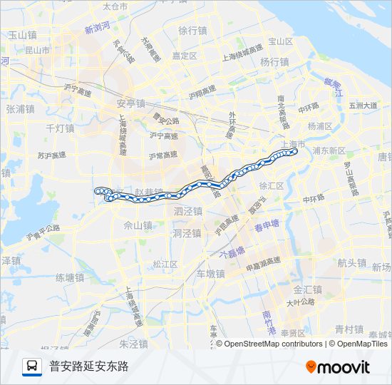 公交沪青专路的线路图