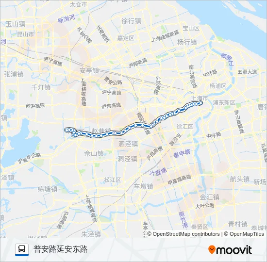 公交沪青专路的线路图