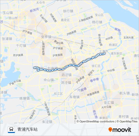 公交沪青专路的线路图