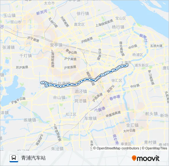 沪青专线 Bus Line Map