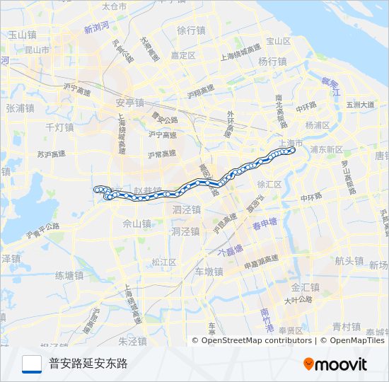 公交沪青专路的线路图