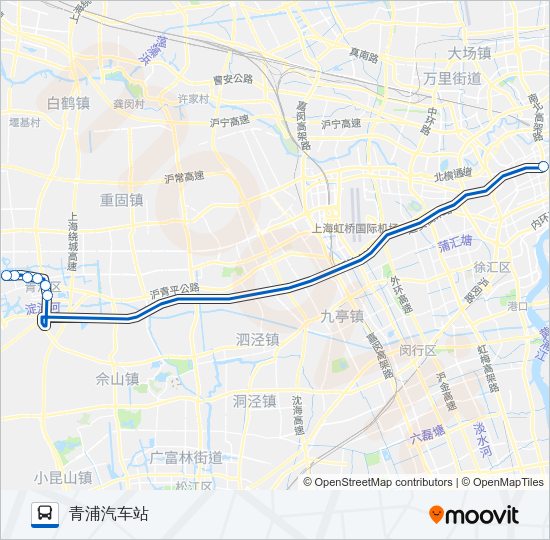 公交沪青高速专路的线路图