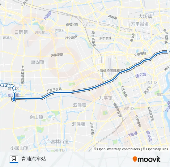 沪青高速专线 Bus Line Map