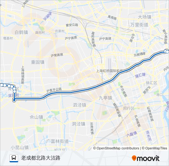沪青高速专线 Bus Line Map