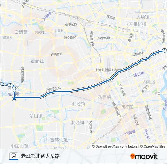 沪青高速专线 Bus Line Map