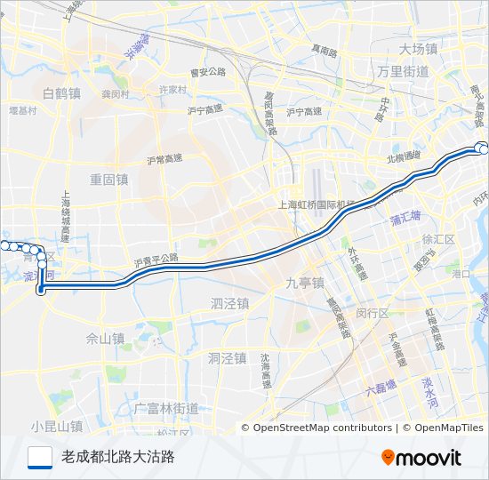 公交沪青高速专路的线路图