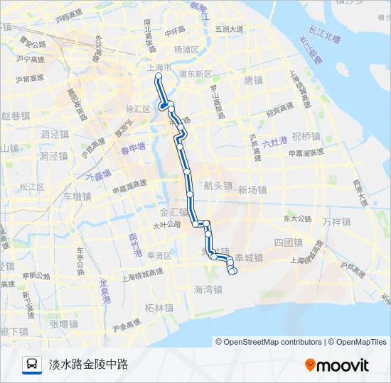 沪塘专线(大站车) Bus Line Map