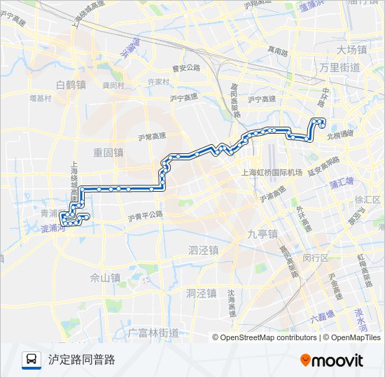 公交青泸路的线路图