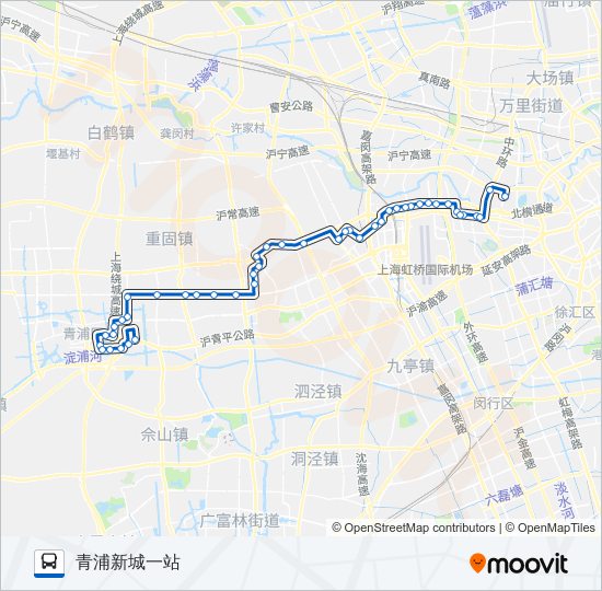 青泸线路线:日程,站点和地图-青浦新城一站