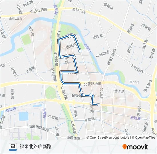 新泾1路区间 Bus Line Map