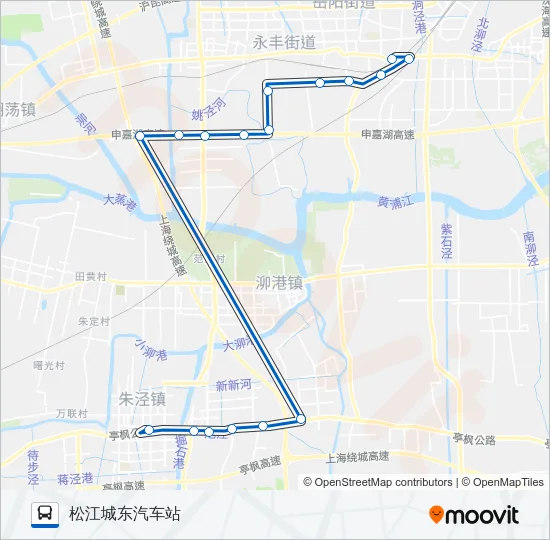 公交朱松路的线路图
