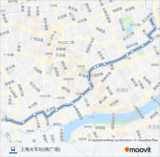 公交308路的线路图