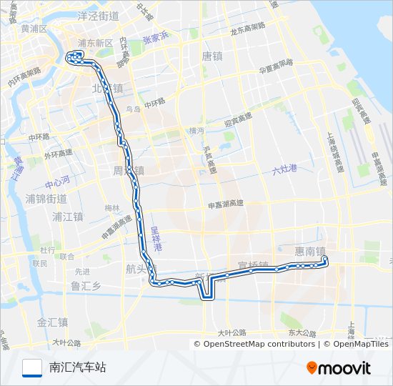 公交塘南专路的线路图