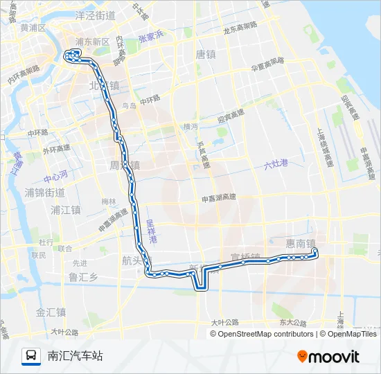 公交塘南专路的线路图