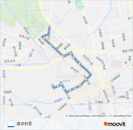 张堰一路 bus Line Map