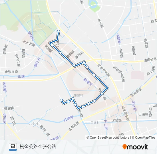 张堰一路 Bus Line Map