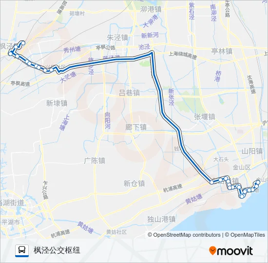 公交枫戚快路的线路图