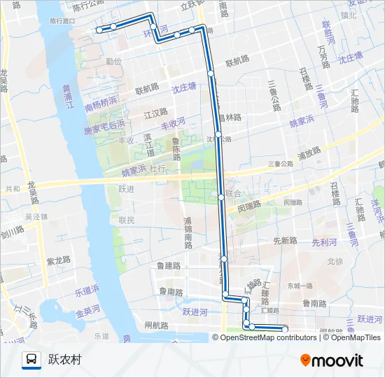 公交浦江3路的线路图