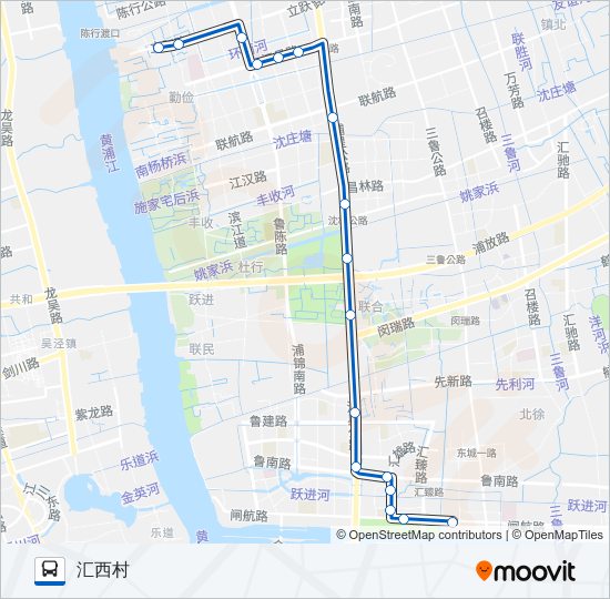 公交浦江3路的线路图