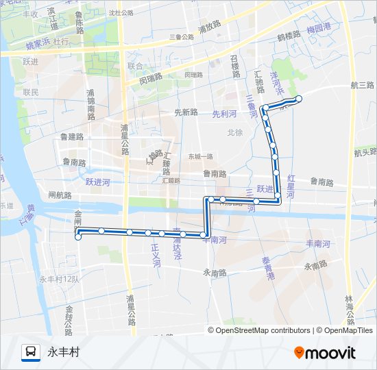 公交浦江7路的线路图