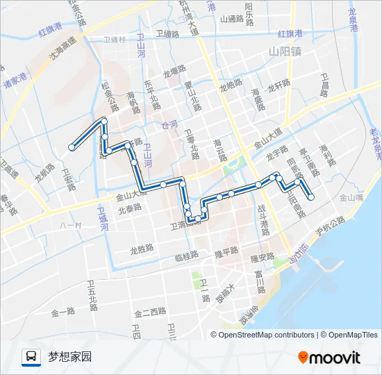 公交金山4路的线路图