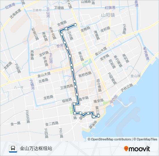 公交金山6路的线路图