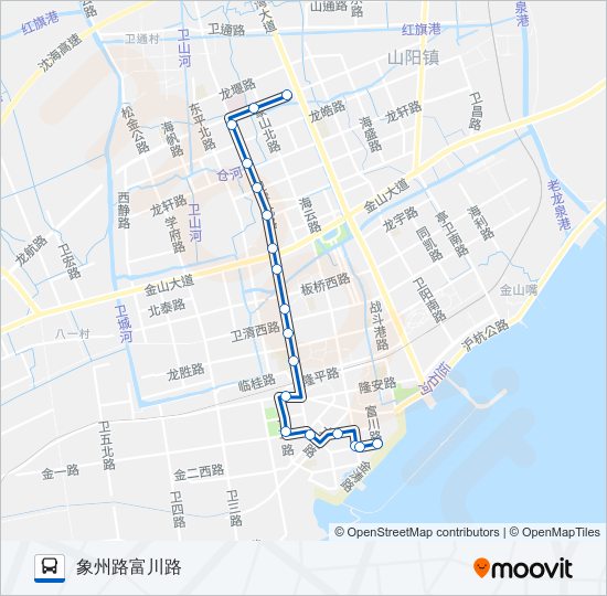 公交金山6路的线路图