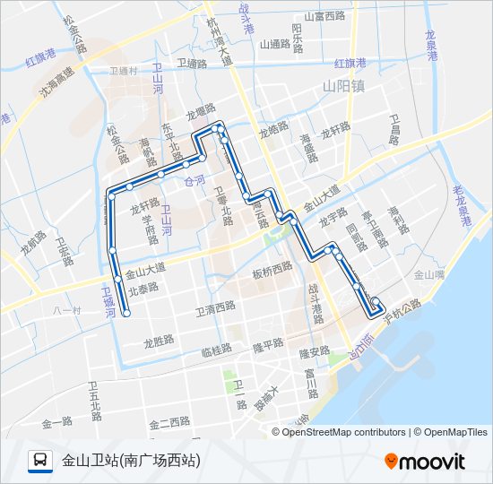 公交金山8路的线路图