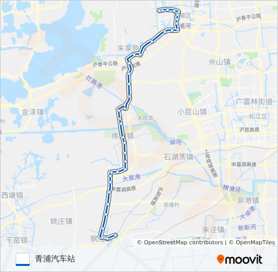 公交青枫专路的线路图