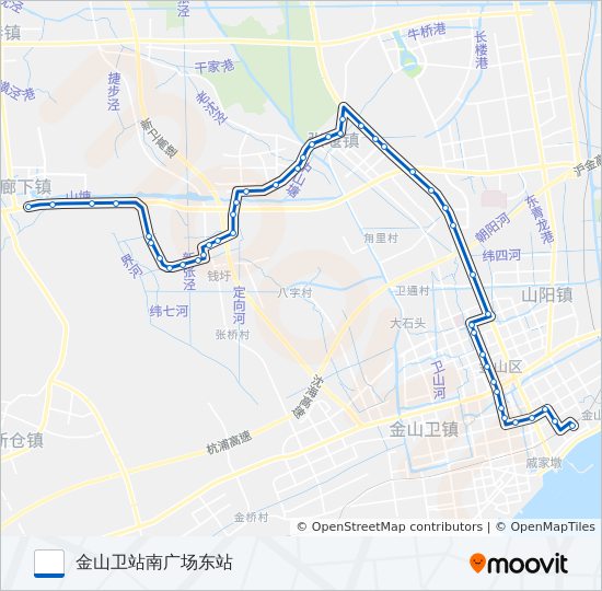 公交金张卫支路的线路图