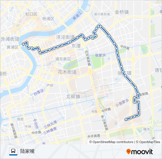 公交961路的线路图