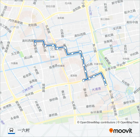 北蔡1路 Bus Line Map