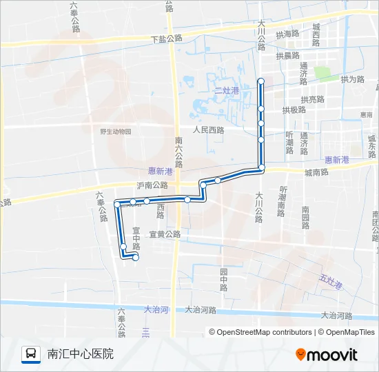 公交南园1路的线路图