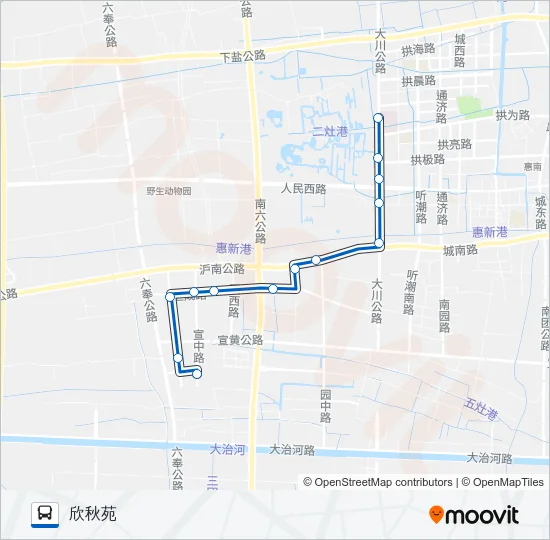 公交南园1路的线路图