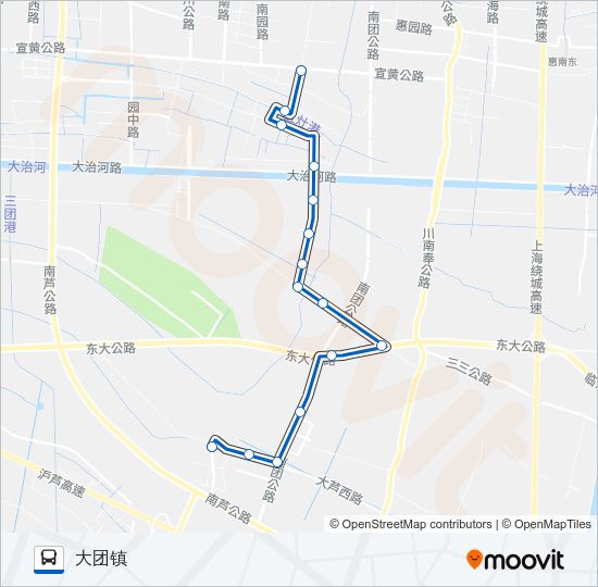 公交大团2路的线路图