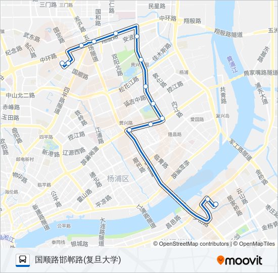 公交大桥五路的线路图