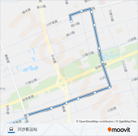 公交川沙4路的线路图