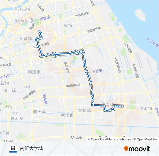 张南专线 Bus Line Map