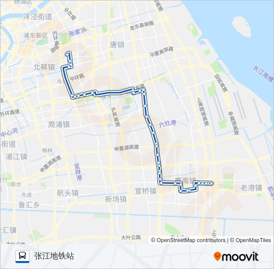 张南专线 Bus Line Map