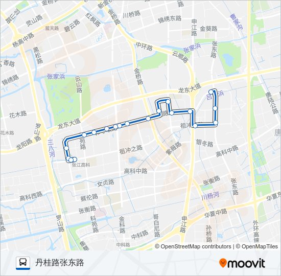 公交张江环路的线路图