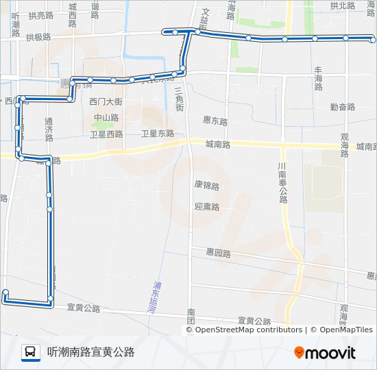 公交惠南1路的线路图