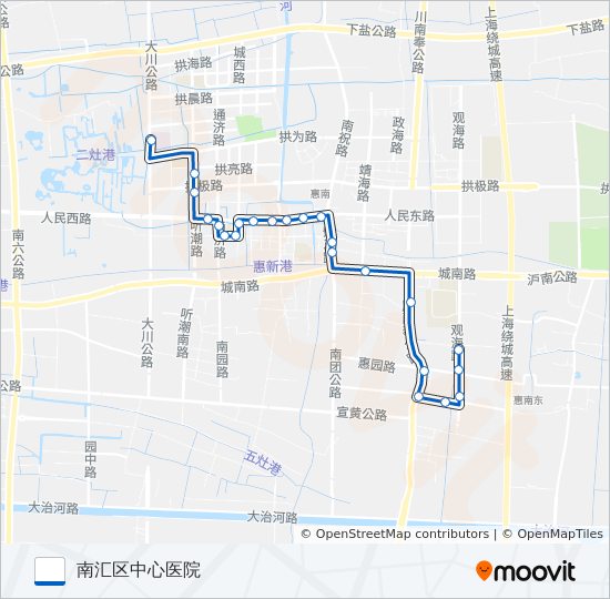 公交惠南2路的线路图