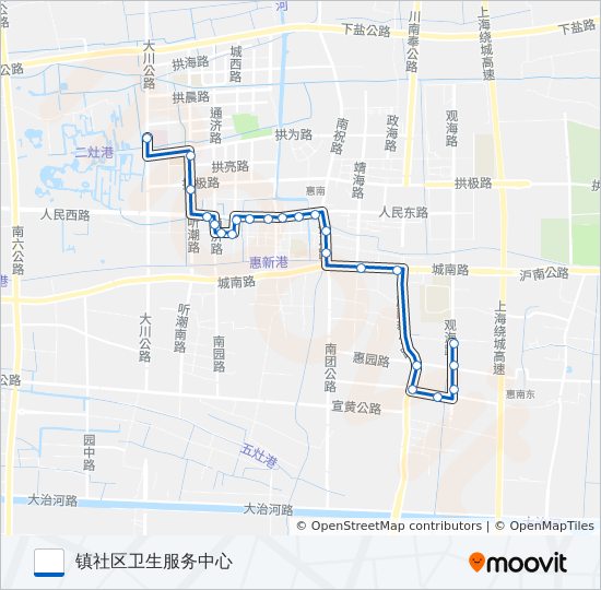公交惠南2路的线路图