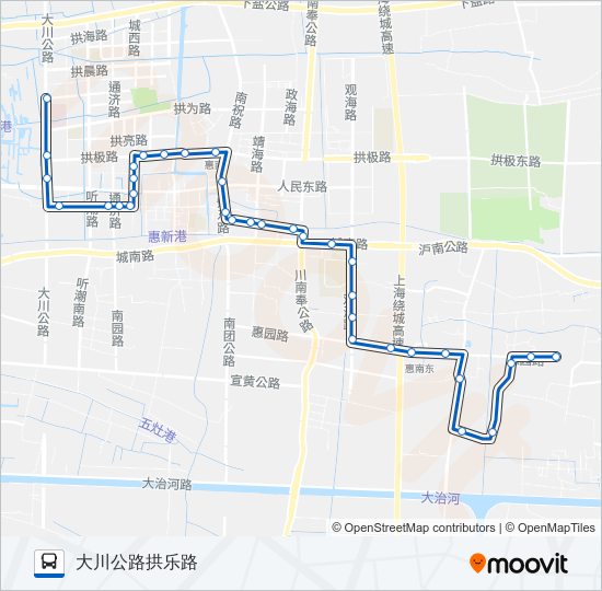 公交惠南3路的线路图